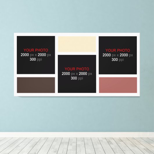 Creëer Uw eigen Aangepaste Foto Collage 001 Canvas Afdruk (Insitu (Houten vloer))