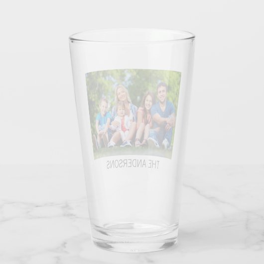 Creëer uw eigen aangepaste foto en naam glas (Achterkant)