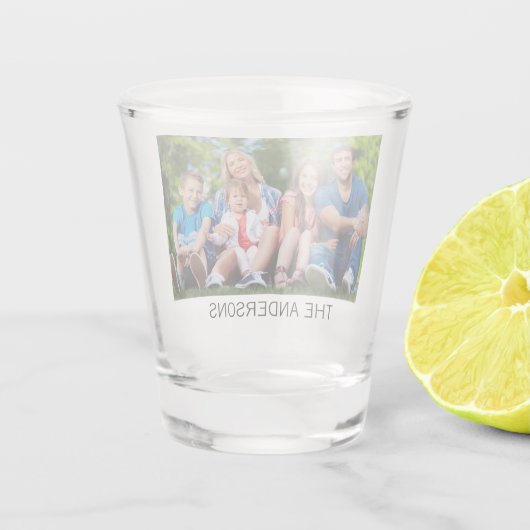 Creëer uw eigen aangepaste foto en naam shot glas (Achterkant)