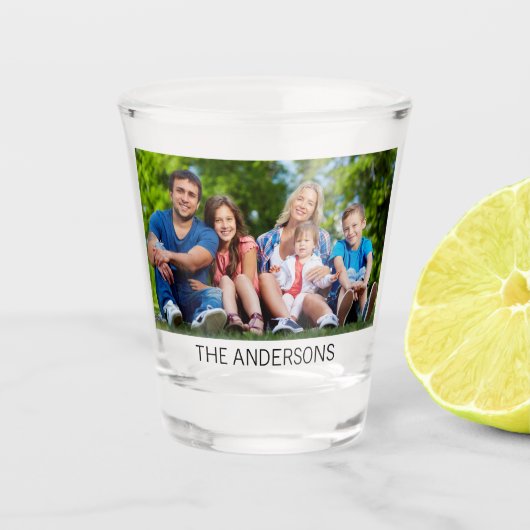 Creëer uw eigen aangepaste foto en naam shot glas (Voorkant)