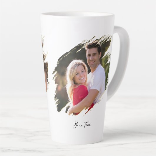 Creëer Uw Eigen Aangepaste Foto En Tekst Grote Kof Latte Mok (Rechterhoek)