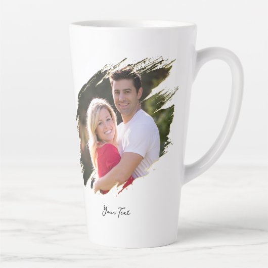 Creëer Uw Eigen Aangepaste Foto En Tekst Grote Kof Latte Mok (Rechts)