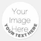 creëer uw eigen aangepaste foto en tekst ronde sticker (Voorkant)