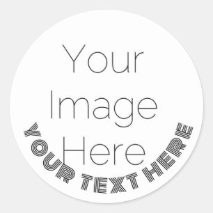 creëer uw eigen aangepaste foto en tekst ronde sticker