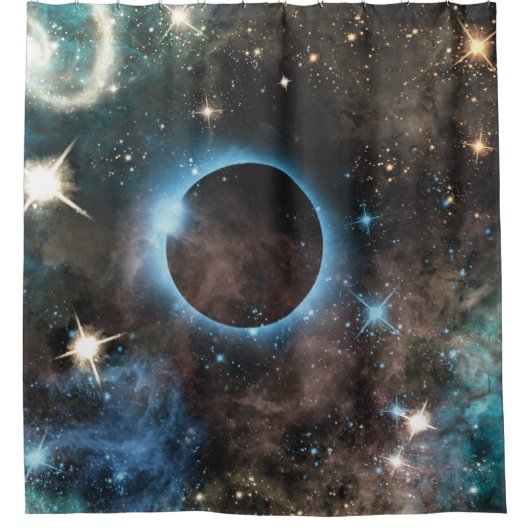 Creëer Uw Eigen Aangepaste Foto Galaxy Planet Nebu Douchegordijn (Voorkant)