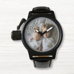 Creëer Uw eigen aangepaste foto Horloge<br><div class="desc">Decoratief elegant, aanpasbaar modern, minimalistisch klokontwerp met uw eigen foto, afbeelding of logo. Voeg je favoriete foto, ontwerp of illustratie toe aan creëer iets heel uniek. Om deze sjabloon van het ontwerp uit te geven, klik "Verandering"knoop en upload uw eigen afbeelding zoals hierboven getoond. Behandel jezelf of maak het perfecte...</div>