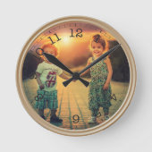 Creëer Uw eigen aangepaste foto Modern Ronde Klok (Voorkant)