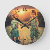 Creëer Uw eigen aangepaste foto Modern Ronde Klok (Voorkant)