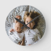 Creëer Uw eigen aangepaste foto Modern Ronde Klok (Voorkant)