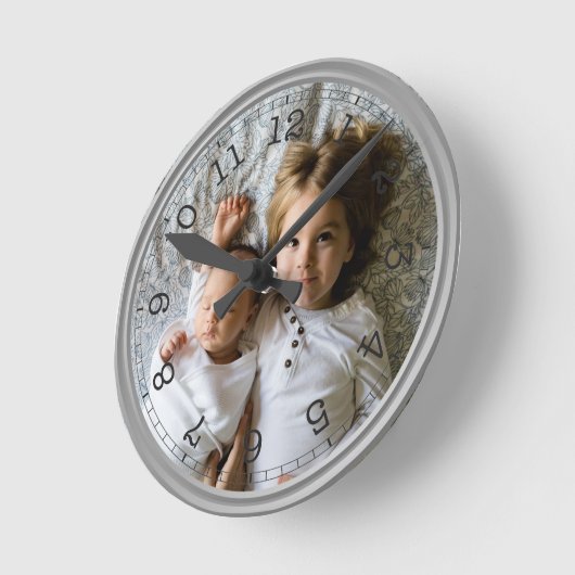 Creëer Uw eigen aangepaste foto Modern Ronde Klok (Hoek)