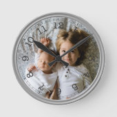 Creëer Uw eigen aangepaste foto Modern Ronde Klok (Voorkant)