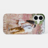 Creëer Uw eigen aangepaste foto Moderne Script LOV iPhone 16 Hoesje (Achterkant horizontaal)