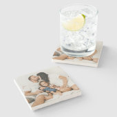 Creëer Uw eigen aangepaste foto op maat Stenen Onderzetter (Zijkant)