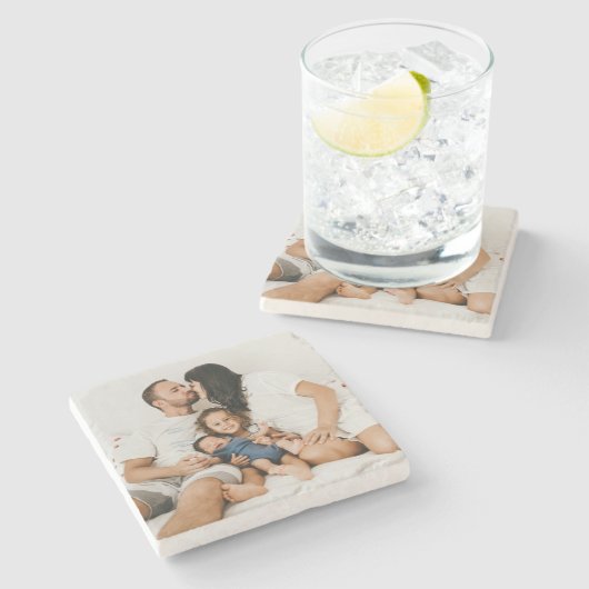 Creëer Uw eigen aangepaste foto op maat Stenen Onderzetter (Zijkant)
