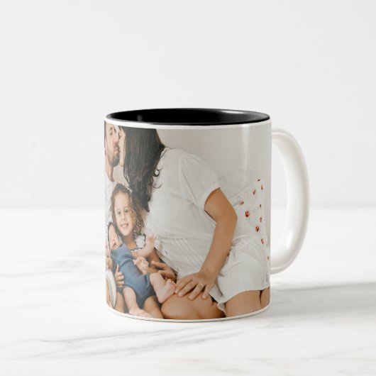 Creëer Uw eigen aangepaste foto op maat Tweekleurige Koffiemok (Voorkant rechts)