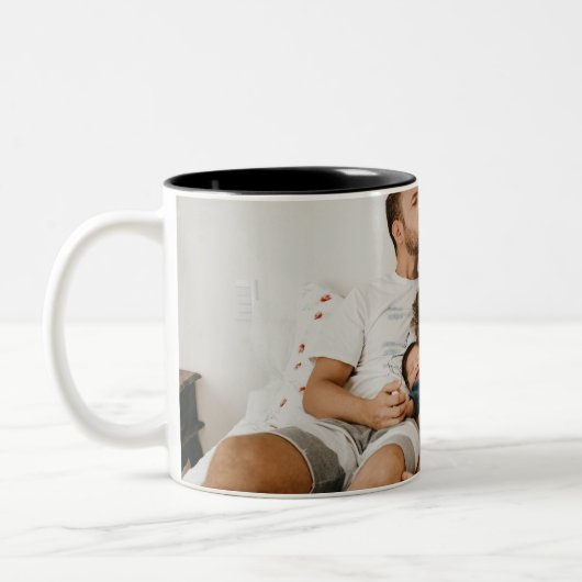 Creëer Uw eigen aangepaste foto op maat Tweekleurige Koffiemok (Links)