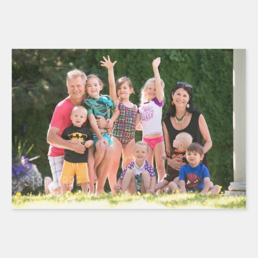 Creëer Uw Eigen Aangepaste Foto Rode Gouden Kerstm Inpakpapier Vel (Voorkant 3)