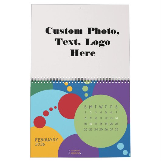 Creëer uw eigen aangepaste foto speelse partij kalender (Feb 2026)