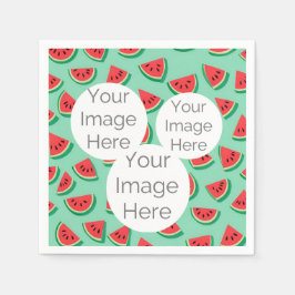 creëer uw eigen aangepaste foto tekst watermeloen  servet