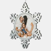 Creëer Uw eigen aangepaste foto Tin Sneeuwvlok Ornament (Rechts)