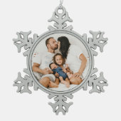 Creëer Uw eigen aangepaste foto Tin Sneeuwvlok Ornament (Voorkant)