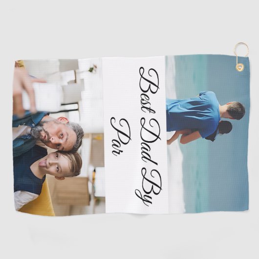 Creëer Uw Eigen Aangepaste Foto Vaders Dag Golfhanddoek (Horizontaal)