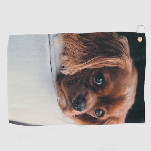 Creëer uw eigen aangepaste foto voor Pet Dog Cat Golfhanddoek (Horizontaal)