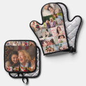 Creëer uw eigen aangepaste fotocollage gepersonali ovenwant & pannenlap set (Voorkant / Achterkant)
