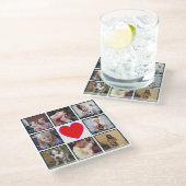 Creëer Uw eigen aangepaste fotocollage Glazen Onderzetter (Schuin)