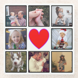 Creëer Uw eigen aangepaste fotocollage Glazen Onderzetter