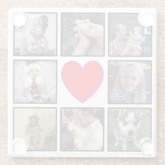 Creëer Uw eigen aangepaste fotocollage Glazen Onderzetter (Achterkant)