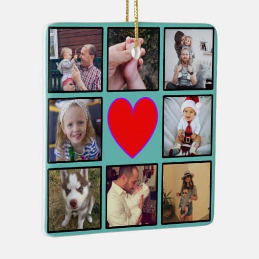 Creëer Uw eigen aangepaste fotocollage Keramisch Ornament (Rechts)