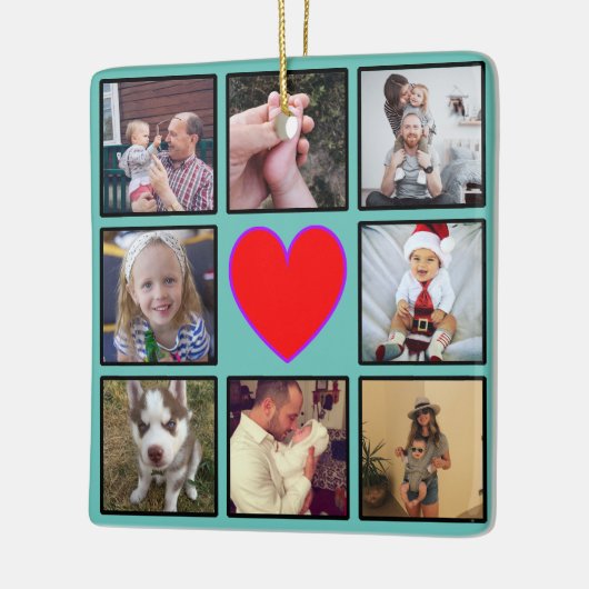 Creëer Uw eigen aangepaste fotocollage Keramisch Ornament (Links)