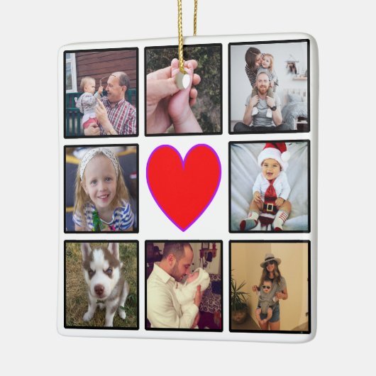 Creëer Uw eigen aangepaste fotocollage Keramisch Ornament (Links)