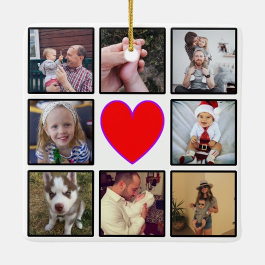 Creëer Uw eigen aangepaste fotocollage Keramisch Ornament (Achterkant)