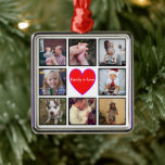 Creëer uw eigen aangepaste fotocollage met tekst metalen ornament<br><div class="desc">Creëer uw eigen gepersonaliseerde 8 foto collage keyring met uw douaneafbeeldingen. Voeg je favoriete, design, foto's of illustraties toe aan iets dat helemaal uniek is. Om deze sjabloon van het ontwerp uit te geven, upload eenvoudig uw eigen afbeelding zoals hierboven getoond. Je kunt ervoor kiezen om de grenzen van het...</div>