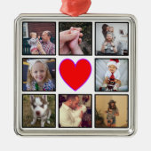 Creëer Uw eigen aangepaste fotocollage Metalen Ornament (Voorkant)