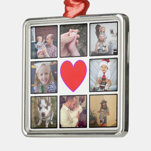 Creëer Uw eigen aangepaste fotocollage Metalen Ornament (Links)