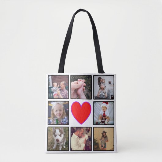 Creëer Uw eigen aangepaste fotocollage Tote Bag (Voorkant)