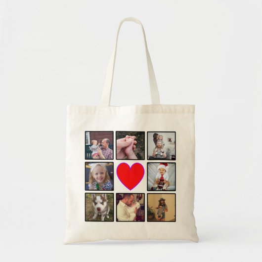 Creëer Uw eigen aangepaste fotocollage Tote Bag (Voorkant)