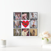 Creëer Uw eigen aangepaste fotocollage Vierkante Klok (Huis)