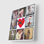Creëer Uw eigen aangepaste fotocollage Vierkante Klok (Hoek)