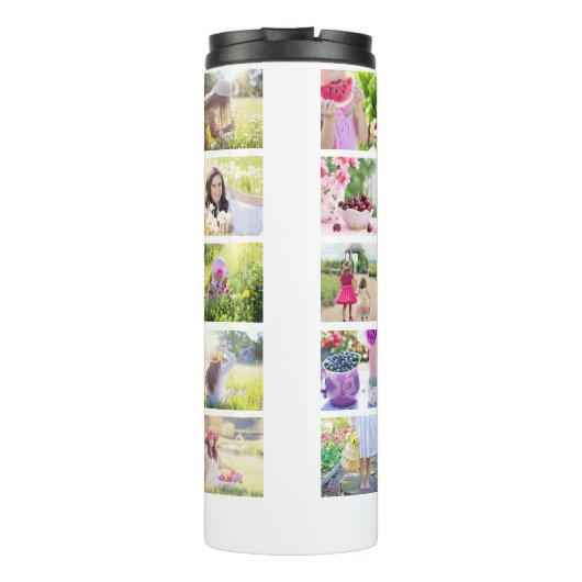 Creëer Uw eigen aangepaste fotocollage voor 24-ree Thermosbeker (Achterkant)
