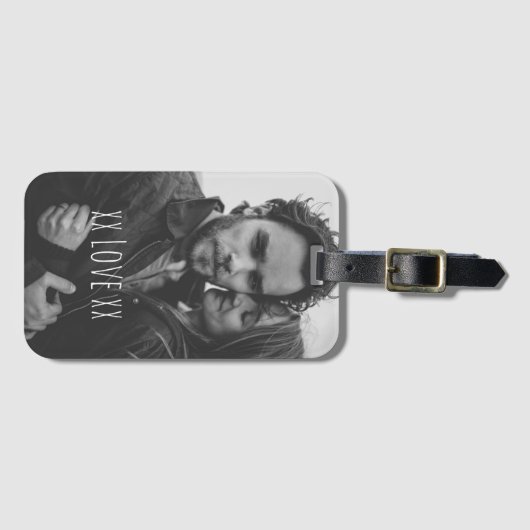 Creëer Uw eigen aangepaste fotoliefdestekst Bagagelabel (Voorkant (horizontaal))