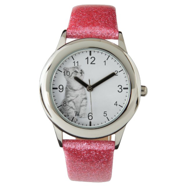 Creëer Uw eigen aangepaste fotopapier roze Horloge (Voorkant)