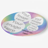 creëer uw eigen aangepaste fototekst Pastel Rainbo Papieren Bordje (Gekanteld)