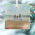 Creëer Uw eigen aangepaste gedenkbare familie foto Glas Ornament<br><div class="desc">Creëer Uw eigen aangepaste gedenkbare fotokeramische Ornament voor de eigen reeks</div>