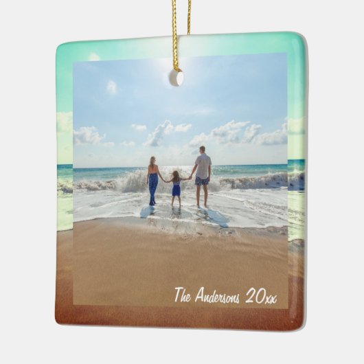 Creëer Uw eigen aangepaste gedenkbare familie foto Keramisch Ornament (Links)