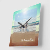 Creëer Uw eigen aangepaste gedenkbare familie foto Vierkante Klok (Hoek)