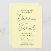 Creëer uw eigen aangepaste gele bruiloft kaart (Voorkant / Achterkant)